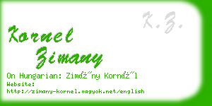 kornel zimany business card